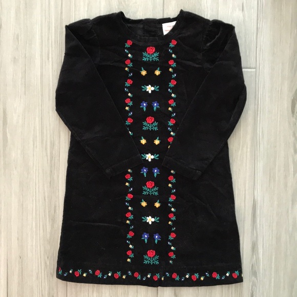 Hanna Andersson Size 8 (130) Black Corduroy Dress